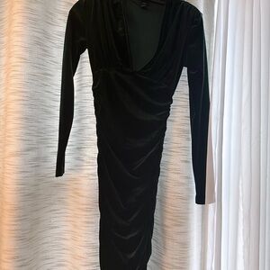 Elegant Green Velvet Dress